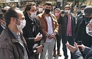 Konya'da esnaf valilik önünde eylem yaptı:...