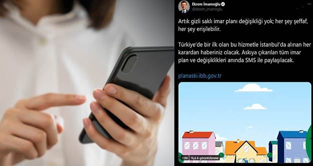  İstanbul’da imar plan değişiklikleri  SMS ile öğrenebilecek